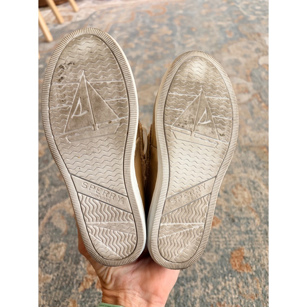 Sperry Kids Authentic Original 2-Eye Metallic Gold Champagne Boat Shoes Size 9 - Picture 8 of 10